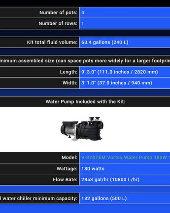 V-SYSTEM 4 Pot 1 Row End Header Kit